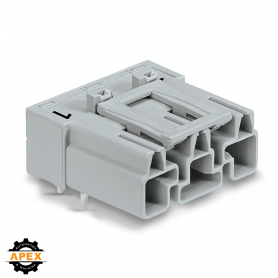 PLUG FOR PCBS ANGLED 3-POLE, GRAY