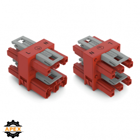 3-WAY DISTRIBUTION CONNECTOR 3-POLE COD. P, RED