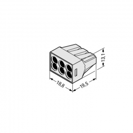 WAGO | 773-496 | PUSH WIRE® CONNECTOR; 6-CONDUCTOR; FOR EX A