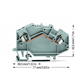 WAGO | 780-601 | 2-CONDUCTOR THROUGH TERMINAL BLOCK; 2.5 MM²