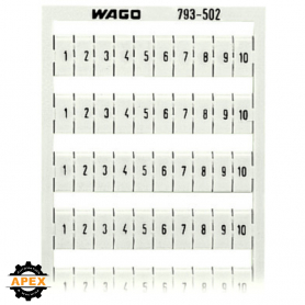 WAGO | 793-502 | WMB MARKING CARD; AS CARD; MARKED; 1 ... 10