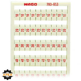 WAGO | 793-653 | WMB MARKING CARD; AS CARD; MARKED; 10, 20 .