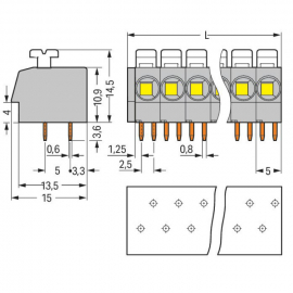 WAGO | 804-104 | PCB TERMINAL BLOCK; PUSH-BUTTON; 2.5 MM²; P