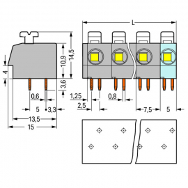 WAGO | 804-302 | PCB TERMINAL BLOCK; PUSH-BUTTON; 2.5 MM²; P