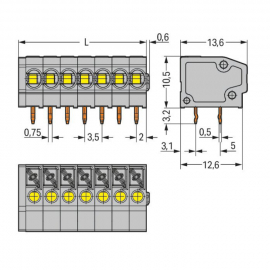 WAGO | 805-102 | PCB TERMINAL BLOCK; PUSH-BUTTON; 1.5 MM²; P