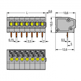 WAGO | 805-155 | PCB TERMINAL BLOCK; PUSH-BUTTON; 1.5 MM²; P