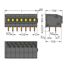 WAGO | 805-302/200-604 | THR PCB TERMINAL BLOCK; PUSH-BUTTON