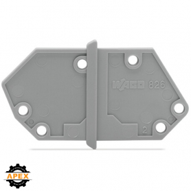 END PLATE; SNAP-FIT TYPE; 1.5 MM THICK; GRAY