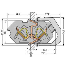 WAGO | 826-163 | FEEDTHROUGH TERMINAL BLOCK; 4 MM²; PIN SPAC