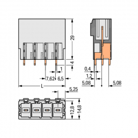 WAGO | 831-3602 | THT MALE HEADER; 1.0 X 1.2 MM SOLDER PIN;