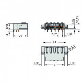 WAGO | 831-3623/108-000 | THT MALE HEADER 1.0 X 1.2 MM SOLDE