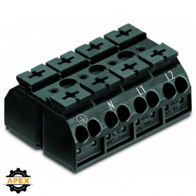 WAGO | 862-1504 | 4-CONDUCTOR CHASSIS-MOUNT TERMINAL STRIP;