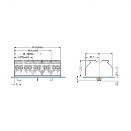 WAGO | 862-1515 | 4-CONDUCTOR CHASSIS-MOUNT TERMINAL STRIP;