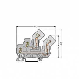 WAGO | 870-101 | 1-CONDUCTOR/1-PIN DOUBLE DECK RECEPTACLE TE