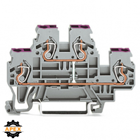 WAGO | 870-508 | DOUBLE-DECK TERMINAL BLOCK; 4-CONDUCTOR THR