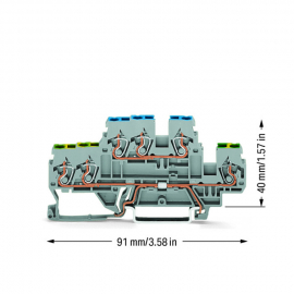 WAGO | 870-535 | 3-CONDUCTOR, DOUBLE-DECK TERMINAL BLOCK; FO