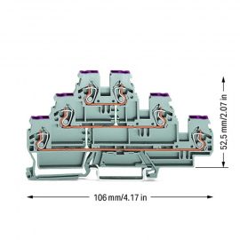 WAGO | 870-556 | TRIPLE-DECK TERMINAL BLOCK; 6-CONDUCTOR THR