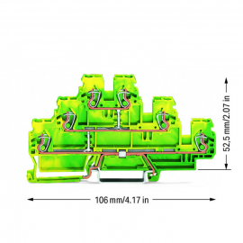 WAGO | 870-557 | TRIPLE-DECK TERMINAL BLOCK; 6-CONDUCTOR GRO