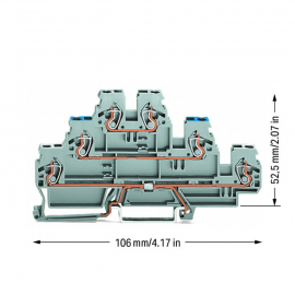 WAGO | 870-558 | TRIPLE-DECK TERMINAL BLOCK; THROUGH/THROUGH