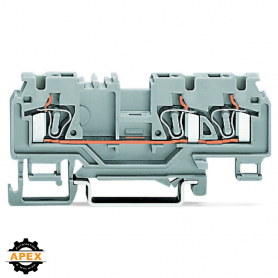 3-CONDUCTOR THROUGH TERMINAL BLOCK; 4 MM²; WITH TEST PORT; W