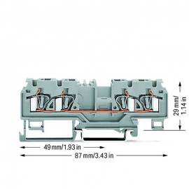 WAGO | 880-831/999-940 | 4-CONDUCTOR THROUGH TERMINAL BLOCK;