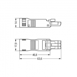 WAGO | 890-103 | SOCKET WITH STRAIN RELIEF HOUSING; 3-POLE;