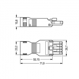 WAGO | 890-105 | SOCKET WITH STRAIN RELIEF HOUSING; 5-POLE;