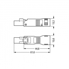 WAGO | 890-112 | PLUG WITH STRAIN RELIEF HOUSING; 2-POLE; BL