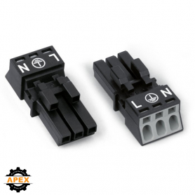 WAGO | 890-203 | SOCKET 3-POLE; BLACK