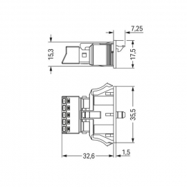 WAGO | 890-2105 | SNAP-IN SOCKET BLUE