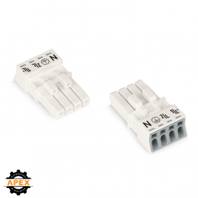 WAGO | 890-224 | SOCKET 4-POLE, WHITE