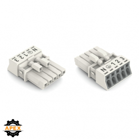 WAGO | 890-225 | SOCKET 5-POLE, WHITE