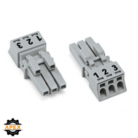 WAGO | 890-243 | SOCKET 3-POLE, GRAY