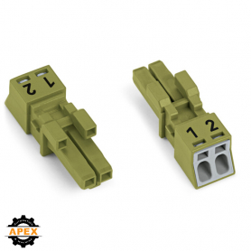 WAGO | 890-262 | SOCKET 2-POLE, LIGHT GREEN