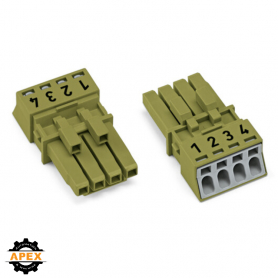 WAGO | 890-264 | SOCKET 4-POLE, LIGHT GREEN