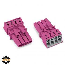 WAGO | 890-284 | SOCKET 4-POLE, PINK