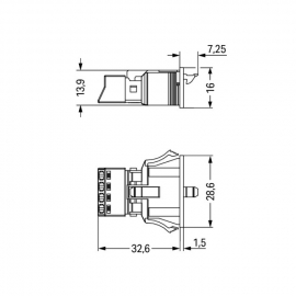 WAGO | 890-754 | SNAP-IN PLUG GRAY