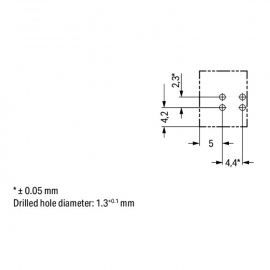 WAGO | 890-802 | SOCKET FOR PCBS STRAIGHT 2-POLE; BLACK