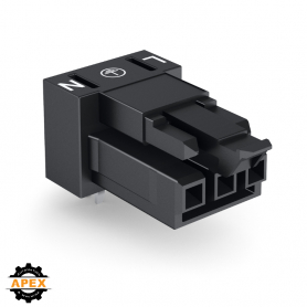 WAGO | 890-803/011-000 | SOCKET FOR PCBS ANGLED 3-POLE; BLAC