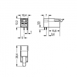 WAGO | 890-812/011-000 | PLUG FOR PCBS ANGLED 2-POLE, BLACK