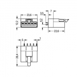 WAGO | 890-815 | PLUG FOR PCBS STRAIGHT 5-POLE; BLACK