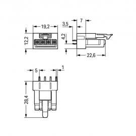 WAGO | 890-824 | SOCKET FOR PCBS STRAIGHT 4-POLE