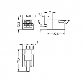 WAGO | 890-853 | PLUG FOR PCBS; STRAIGHT; 3-POLE; COD. B; GR