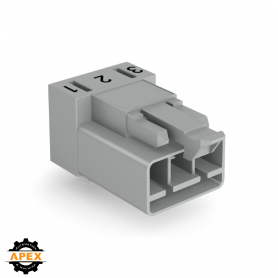 WAGO | 890-853/011-000 | PLUG FOR PCBS ANGLED 3-POLE, GRAY