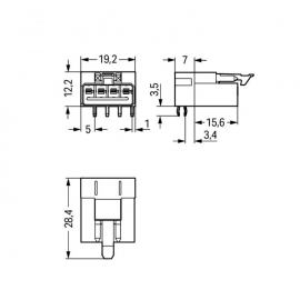 WAGO | 890-854/011-000 | PLUG FOR PCBS ANGLED 4-POLE, GRAY