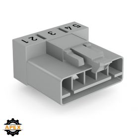 WAGO | 890-855/011-000 | PLUG FOR PCBS ANGLED 5-POLE, GRAY