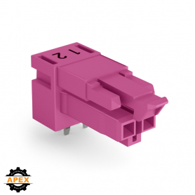 WAGO | 890-882/011-000 | SOCKET FOR PCBS ANGLED 2-POLE, PINK