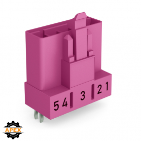 WAGO | 890-895 | PLUG FOR PCBS STRAIGHT 5-POLE, PINK