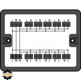 DISTRIBUTION BOX SINGLE-PHASE CURRENT (230 V), BLACK