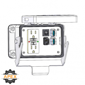 MENCOM | GF-RJ45-2USB-AFAF-R-48 | PANEL INTERFACE CONNECTOR